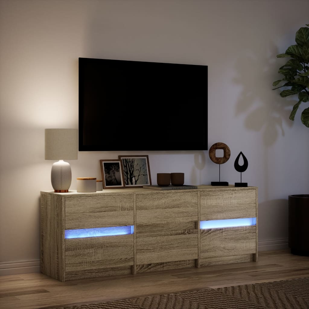 Mobile Porta TV con LED Rovere Sonoma 140x34x50cm in Truciolato - homemem39