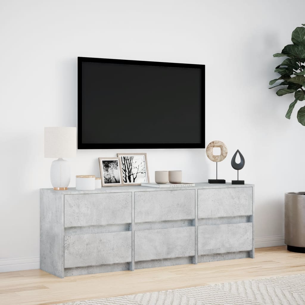 Mobile Porta TV con LED Grigio Cemento 140x34x50cm Truciolato - homemem39