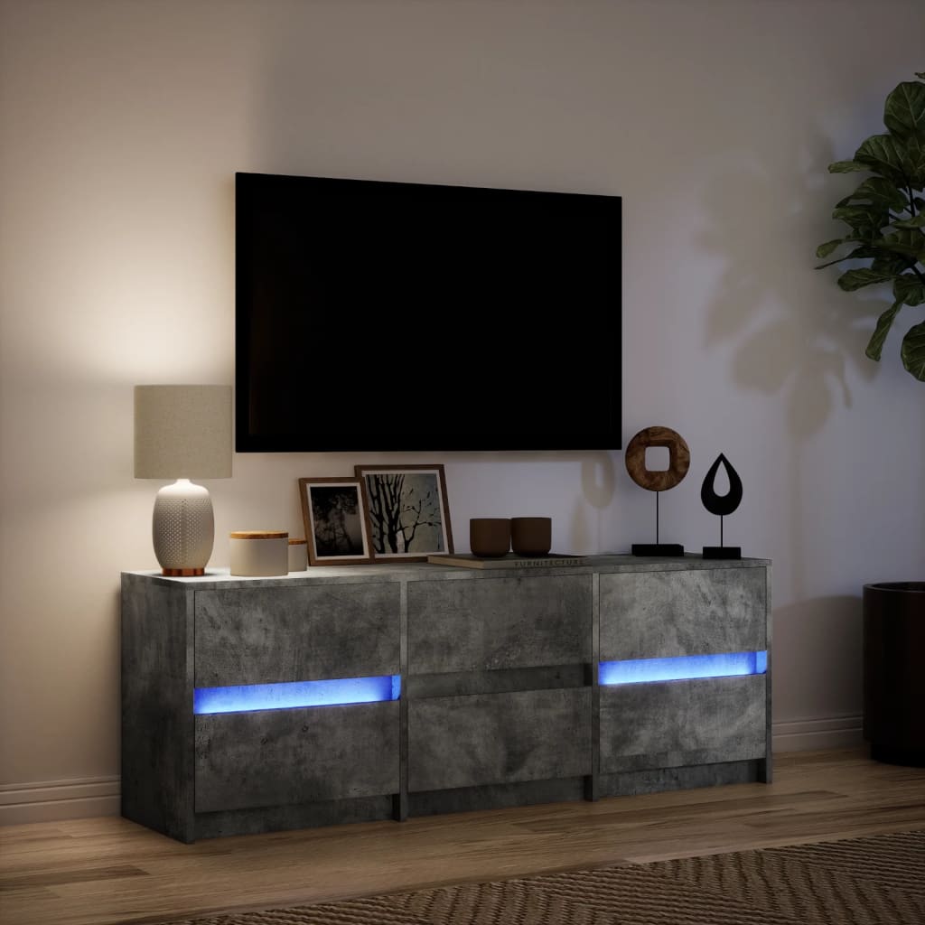 Mobile Porta TV con LED Grigio Cemento 140x34x50cm Truciolato - homemem39