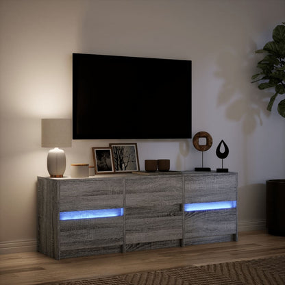 Mobile Porta TV con LED Grigio Sonoma 140x34x50cm in Truciolato - homemem39