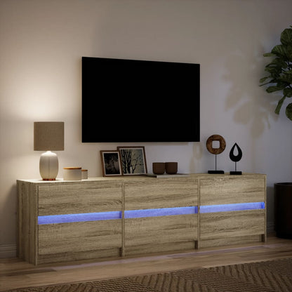 Mobile Porta TV con LED Rovere Sonoma 180x34x50cm in Truciolato