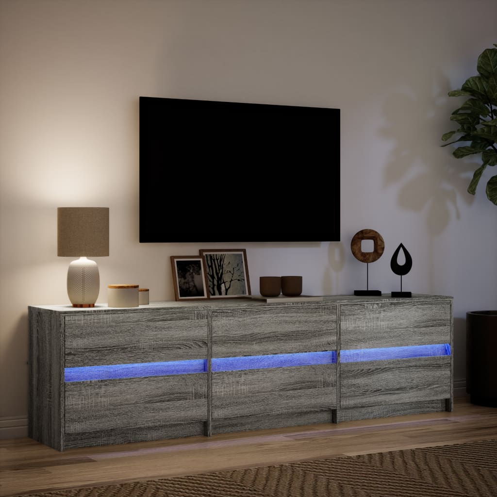 Mobile Porta TV con LED Grigio Sonoma 180x34x50cm in Truciolato - homemem39