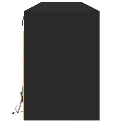 Mobile TV a Parete con LED Nero 180x31x45 cm