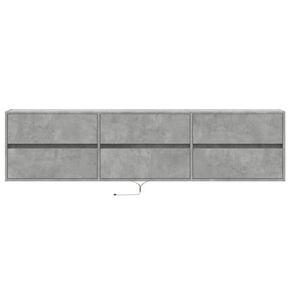 Mobile TV a Parete con LED Grigio Cemento 180x31x45 cm