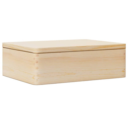 Scatola in Legno con Coperchio 40x30x13 cm Legno Massello Pino - homemem39