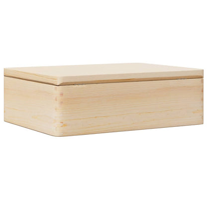 Scatola in Legno con Coperchio 40x30x13 cm Legno Massello Pino - homemem39