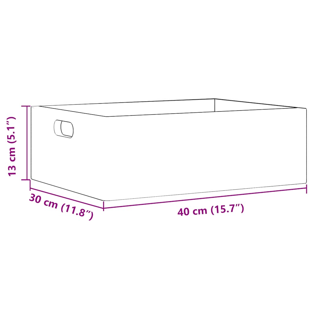 Scatola in Legno con Manici 40x30x13 cm Legno Massello di Pino - homemem39