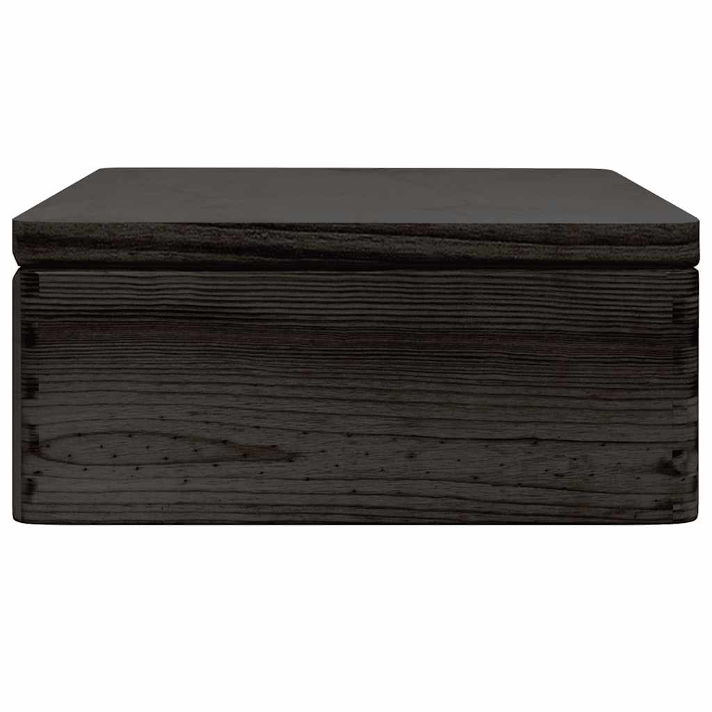 Scatola in Legno con Coperchio Nero 40x30x13cm in Legno di Pino - homemem39