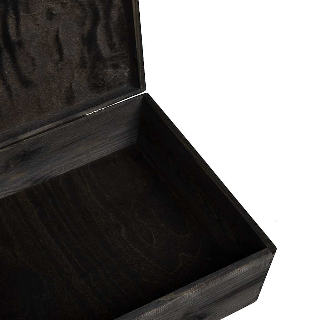 Scatola in Legno con Coperchio Nero 40x30x13cm in Legno di Pino - homemem39