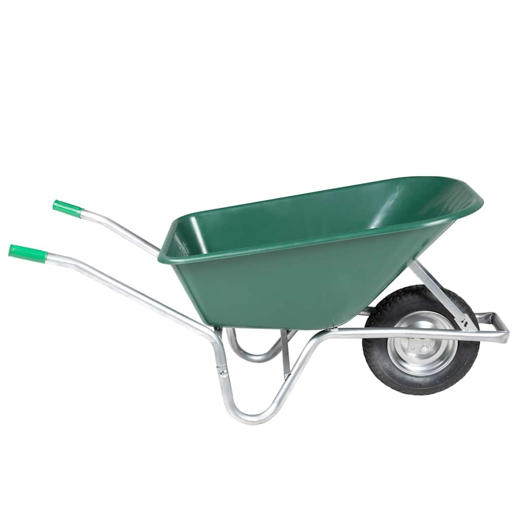 Carriola Verde 90 L 150 kg in Acciaio Zincato e Plastica