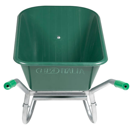 Carriola Verde 90 L 150 kg in Acciaio Zincato e Plastica