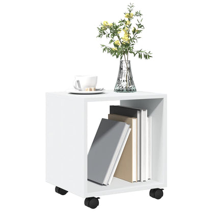 Mobiletto con Ruote Bianco 37x33x42,5 cm in Truciolato - homemem39