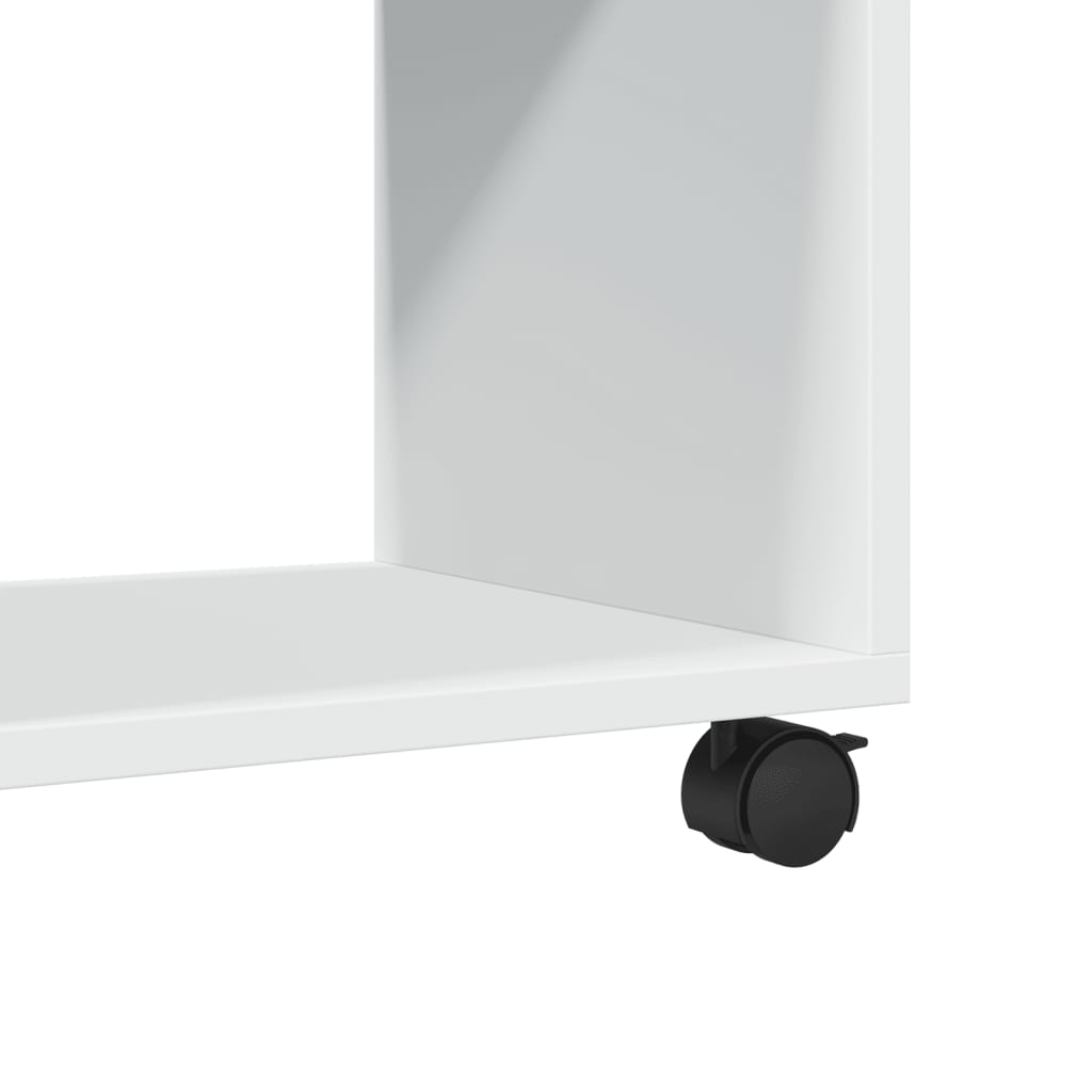 Mobiletto con Ruote Bianco 37x33x42,5 cm in Truciolato - homemem39