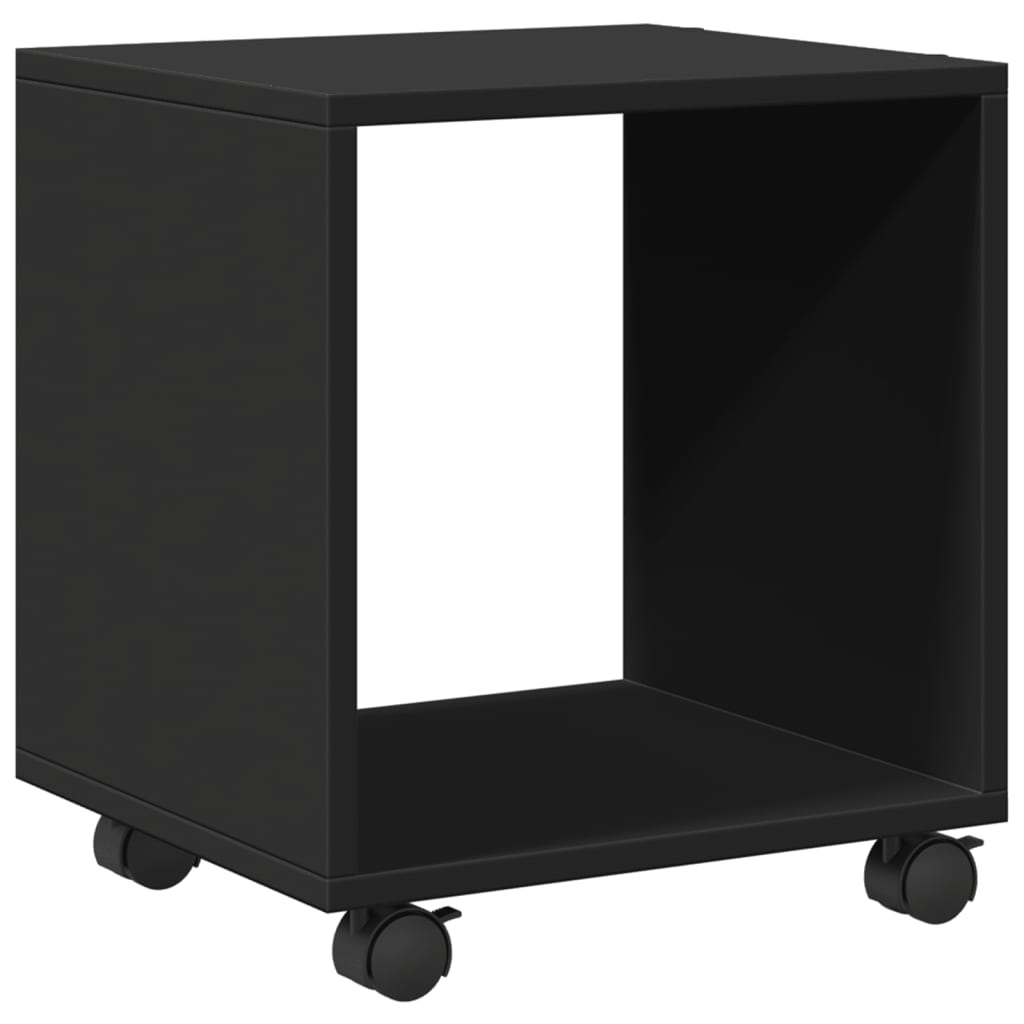 Mobiletto con Ruote Nero 37x33x42,5 cm in Truciolato - homemem39