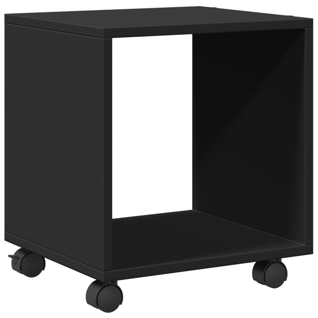 Mobiletto con Ruote Nero 37x33x42,5 cm in Truciolato - homemem39