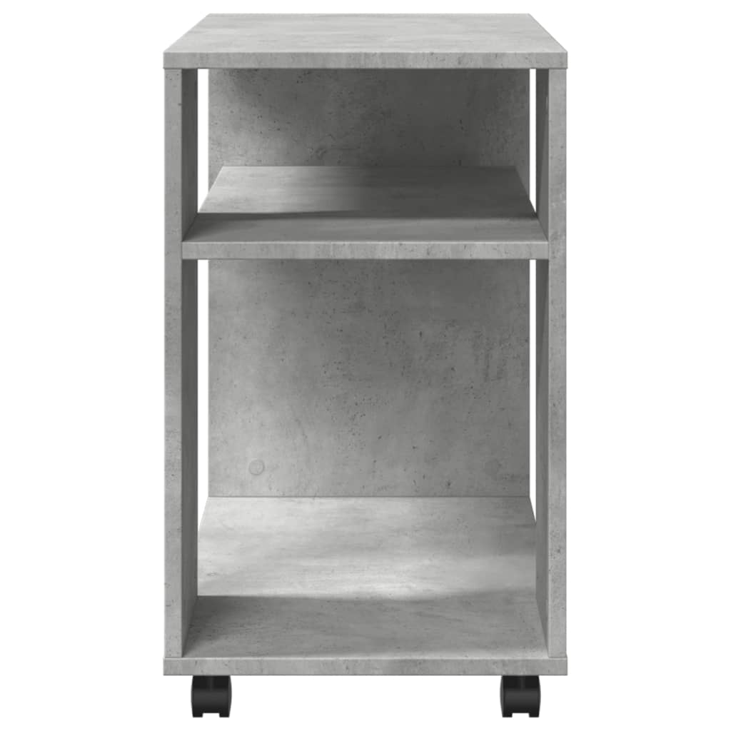 Tavolino con Ruote Grigio Cemento 70x35x60 cm in Truciolato - homemem39