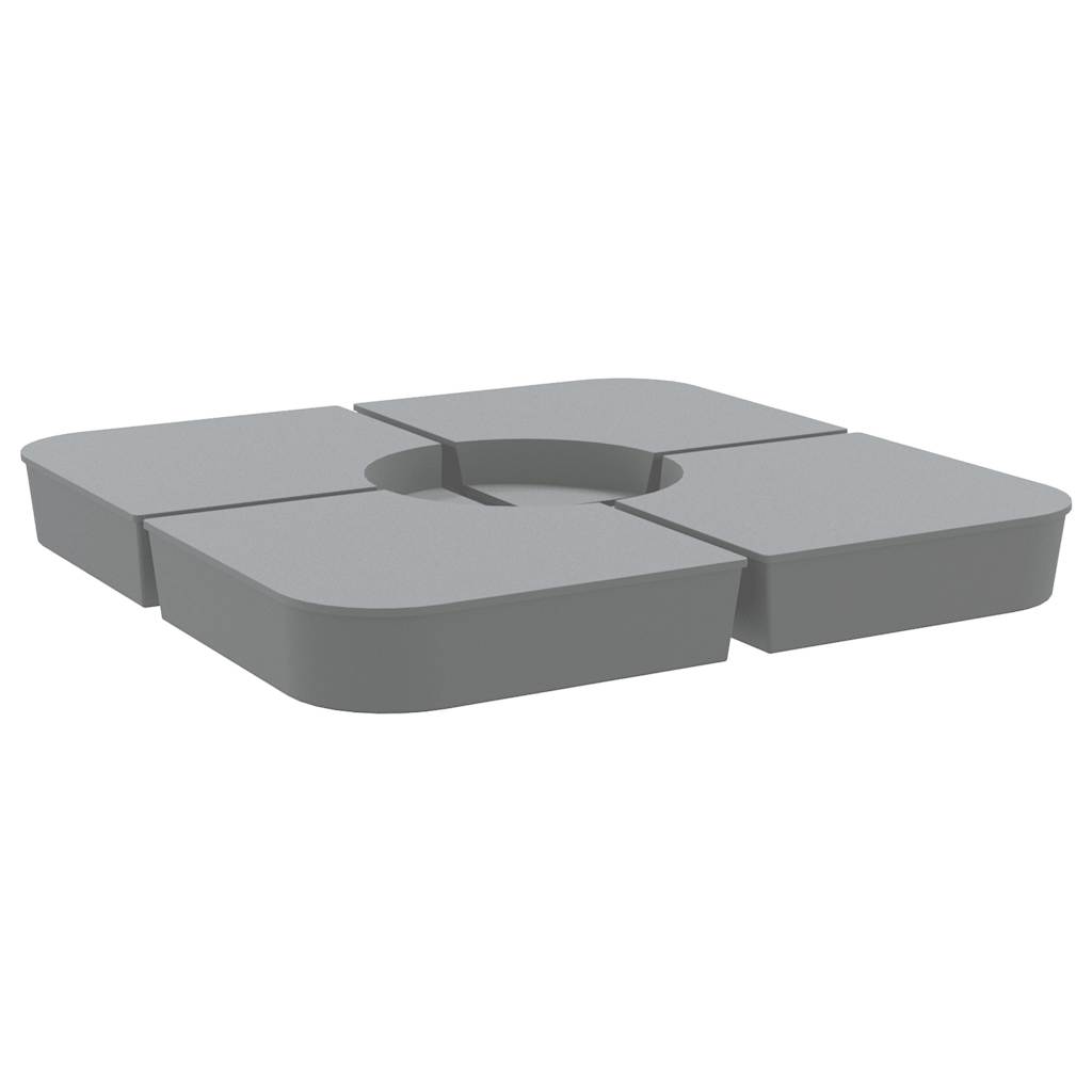 Set Base per Ombrellone 4 pz con Supporto a Croce 100 kg PP - homemem39