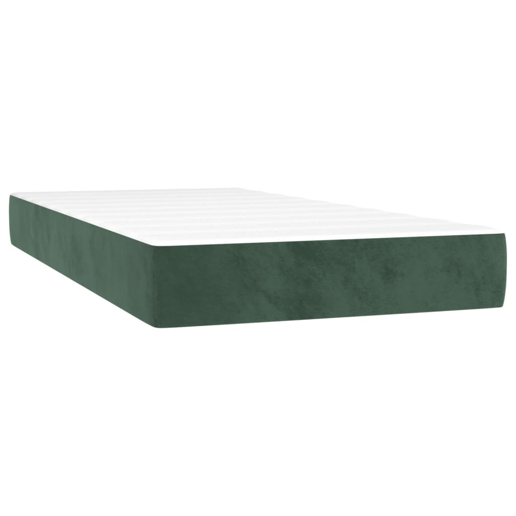 Materasso a Molle per Bambini Verde Scuro 80x160 cm in Velluto - homemem39