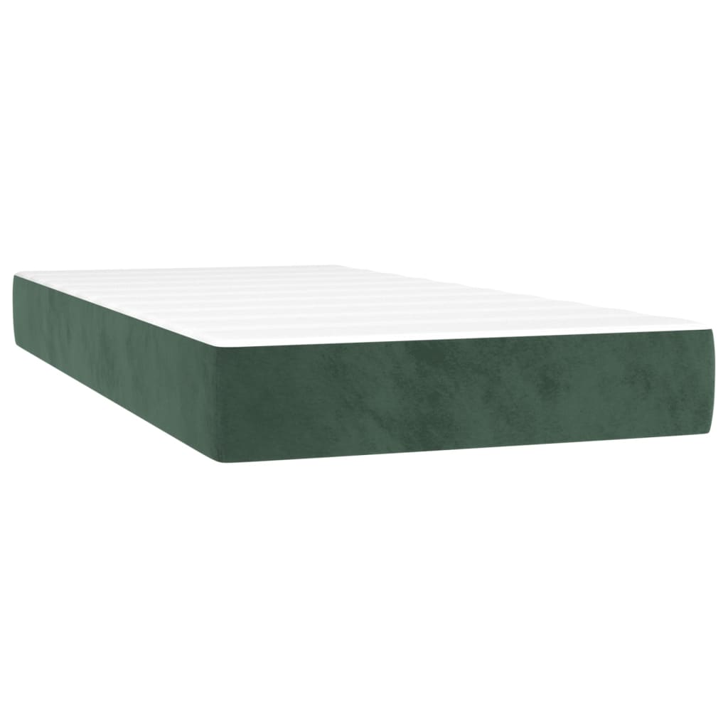 Materasso a Molle Verde Scuro 80x210x20 cm in Velluto - homemem39