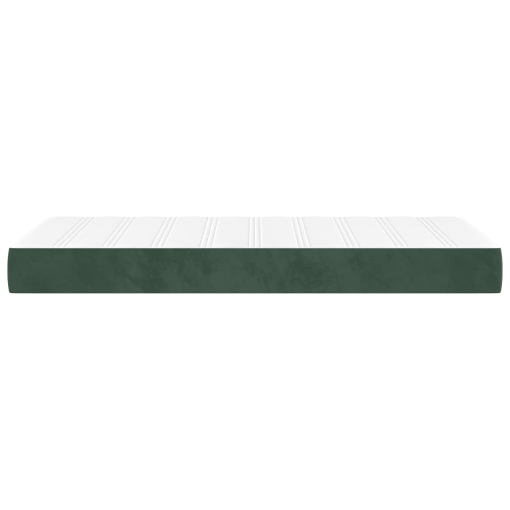 Materasso a Molle Verde Scuro 80x210x20 cm in Velluto - homemem39