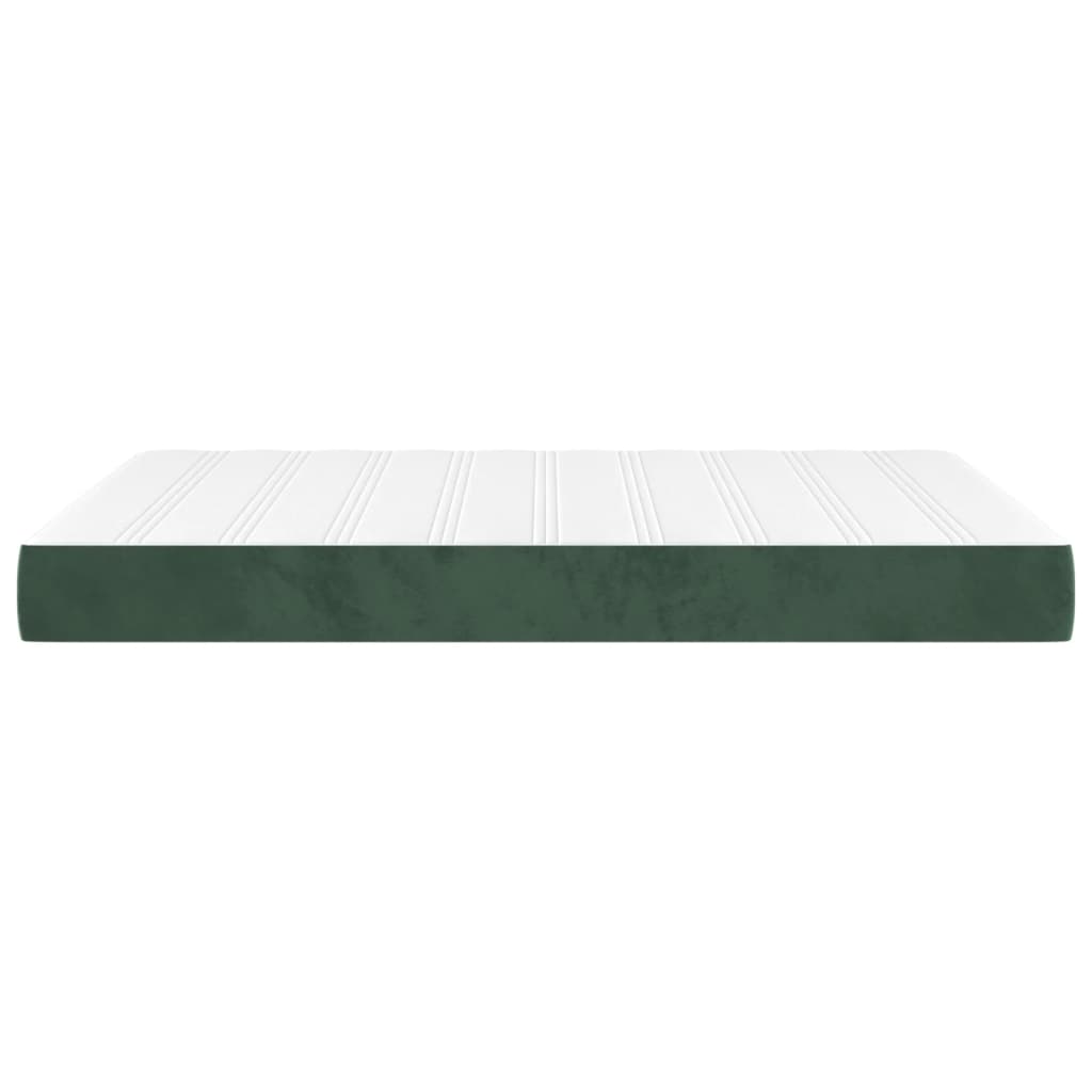 Materasso a Molle Verde Scuro 120x210x20 cm in Velluto - homemem39