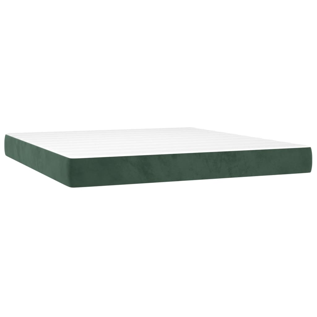 Materasso a Molle Verde Scuro 160x210x20 cm in Velluto - homemem39