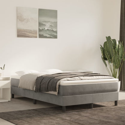 Materasso a Molle Grigio Chiaro 120x220x20 cm in Velluto - homemem39