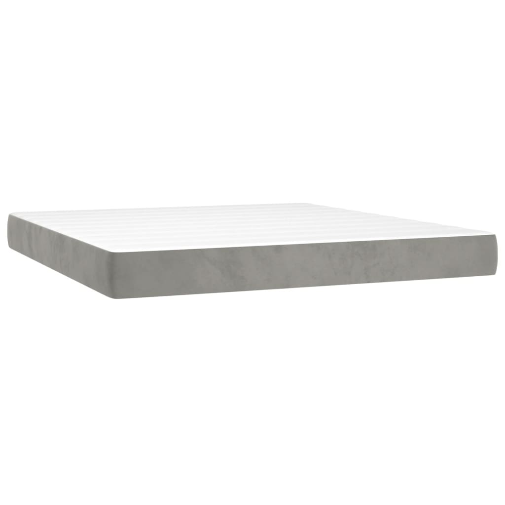 Materasso a Molle Grigio Chiaro 160x220x20 cm in Velluto - homemem39