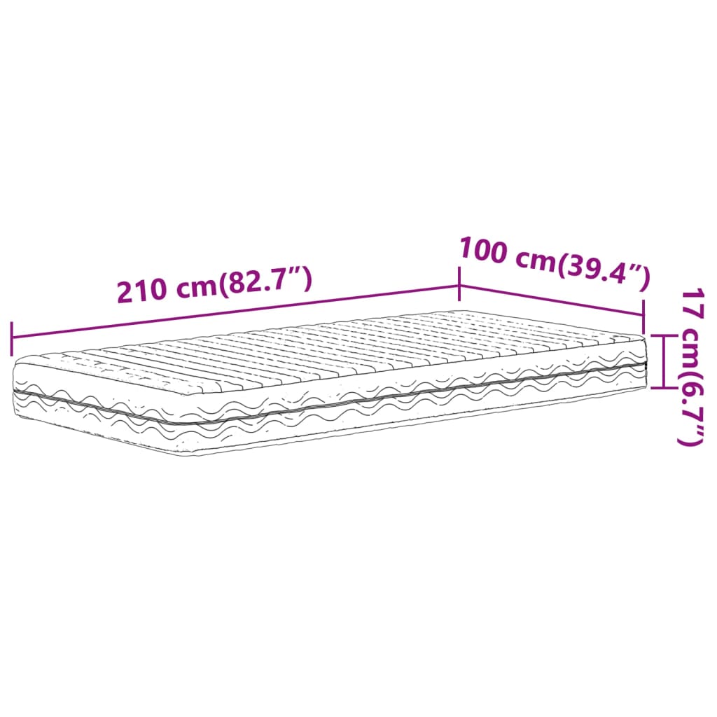 Materasso in Schiuma Bianco 100x210cm Durezza H2 H3 - homemem39