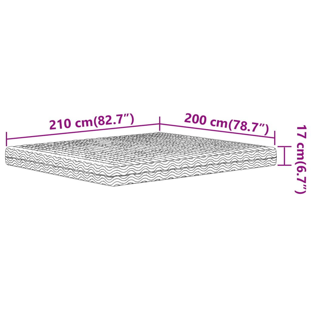 Materasso in Schiuma Bianco 200x210 cm Durezza H2 H3 - homemem39