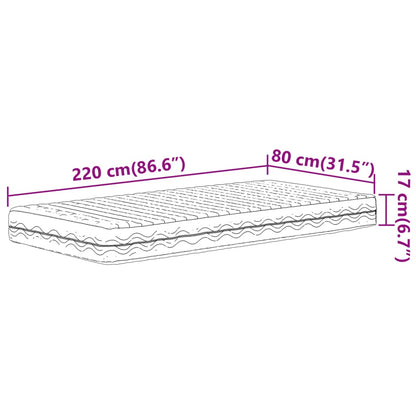 Materasso in Schiuma Bianco 80x220 cm Durezza H2 H3 - homemem39