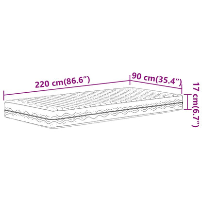 Materasso in Schiuma Bianco 90x220 cm Durezza H2 H3 - homemem39