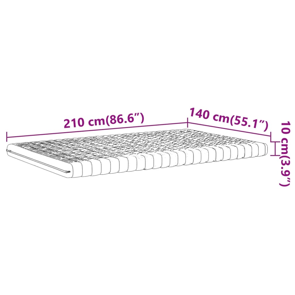 Materasso in Schiuma Bianco 140x210 cm 7 Zone Durezza 20 ILD - homemem39