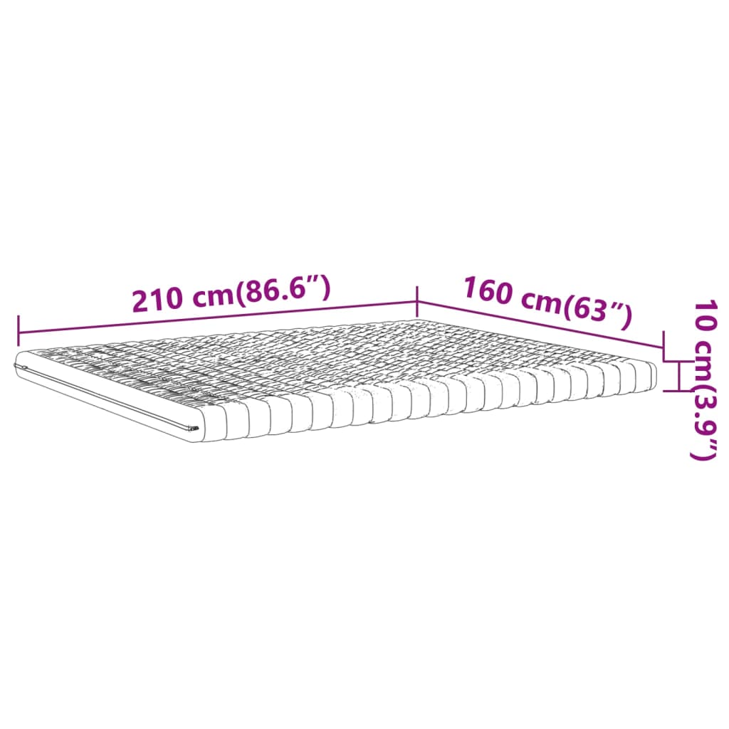 Materasso in Schiuma Bianco 160x210 cm 7 Zone Durezza 20 ILD - homemem39