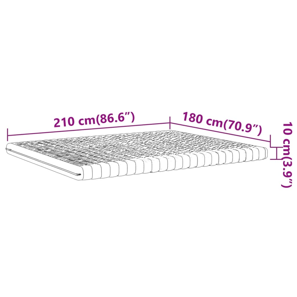 Materasso in Schiuma Bianco 180x210 cm 7 Zone Durezza 20 ILD - homemem39