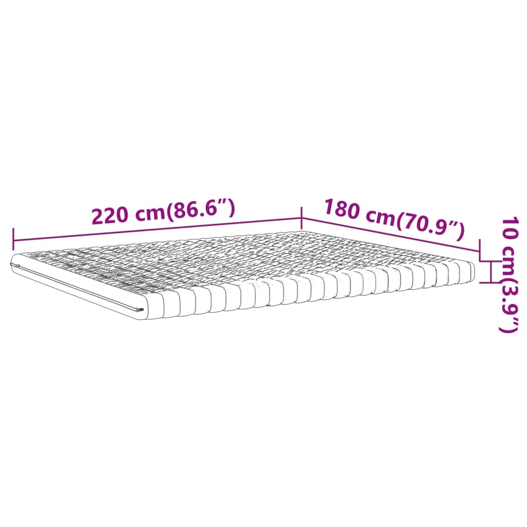 Materasso in Schiuma Bianco 180x220 cm 7 Zone Durezza 20 ILD - homemem39