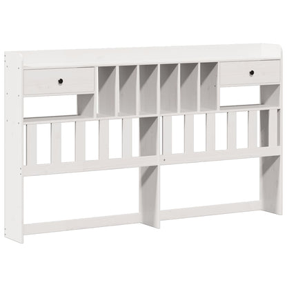 Letto Libreria senza Materasso Bianco 200x200 cm Legno di Pino