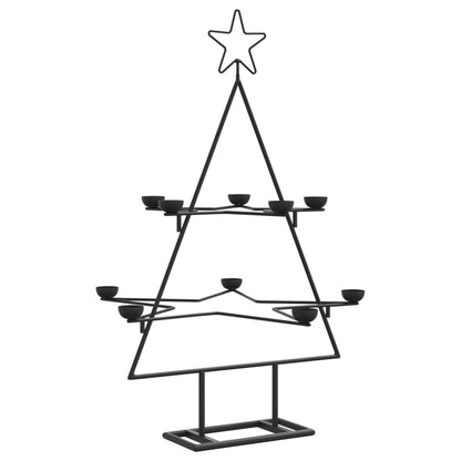 Albero di Natale Decorativo in Metallo Nero 75 cm