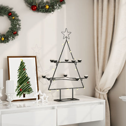 Albero di Natale Decorativo in Metallo Nero 75 cm