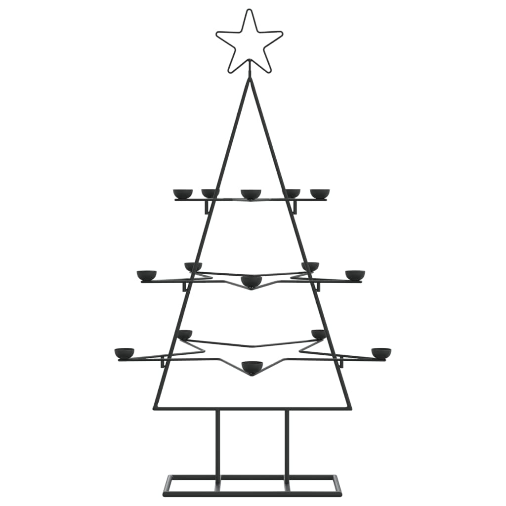 Albero di Natale Decorativo in Metallo Nero 105 cm