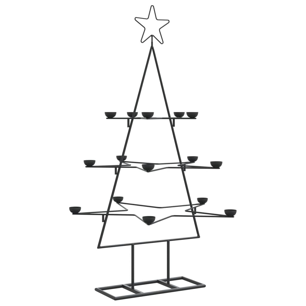 Albero di Natale Decorativo in Metallo Nero 105 cm