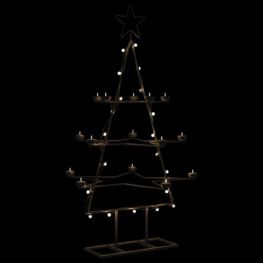 Albero di Natale Decorativo in Metallo Nero 105 cm