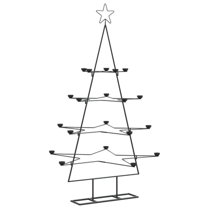 Albero di Natale Decorativo in Metallo Nero 140 cm