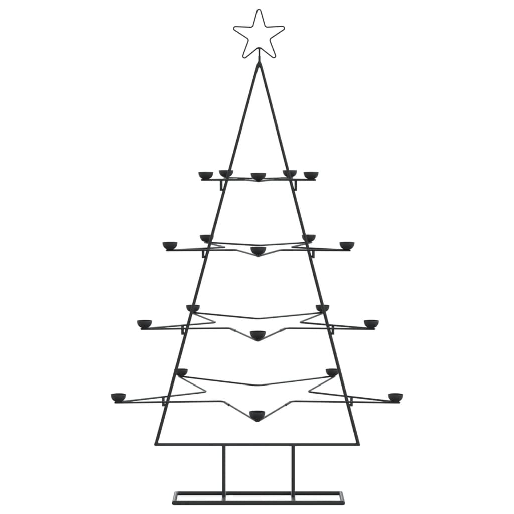 Albero di Natale Decorativo in Metallo Nero 140 cm