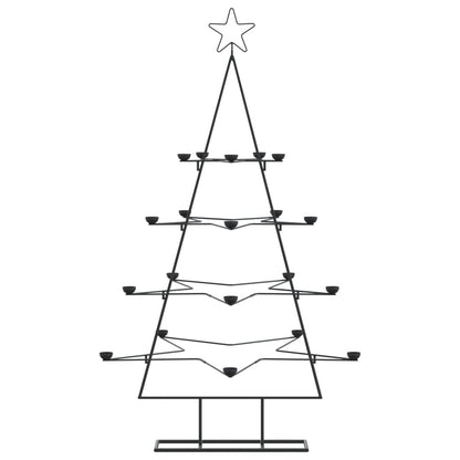 Albero di Natale Decorativo in Metallo Nero 140 cm