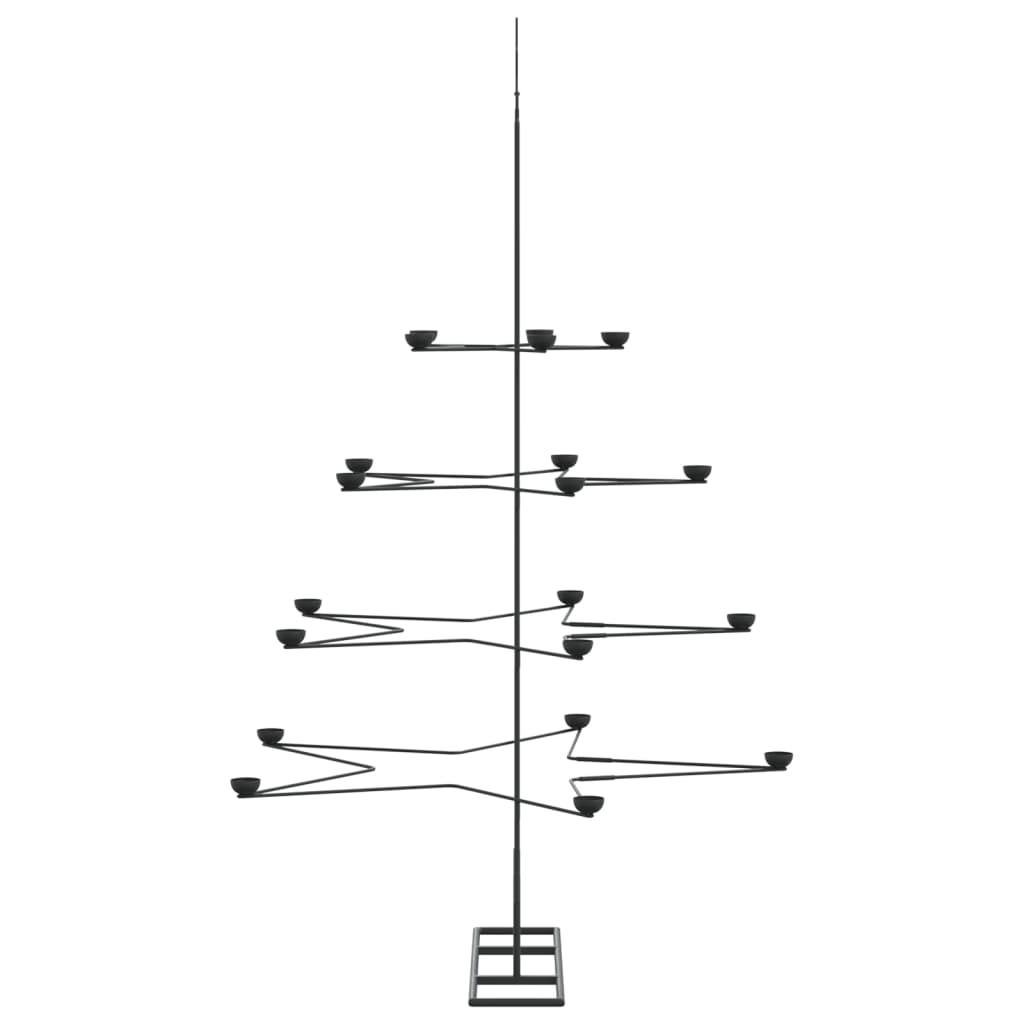 Albero di Natale Decorativo in Metallo Nero 140 cm