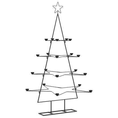 Albero di Natale Decorativo in Metallo Nero 140 cm