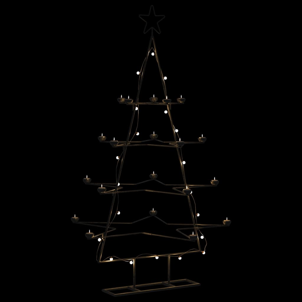 Albero di Natale Decorativo in Metallo Nero 140 cm