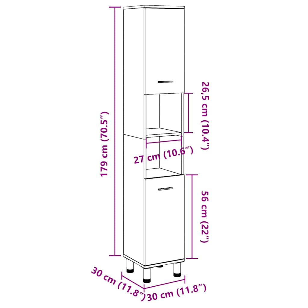 Carrello da Cucina BODO Bianco e Marrone 72x45x80 cm