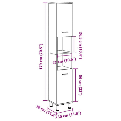 Carrello da Cucina BODO Bianco e Marrone 72x45x80 cm